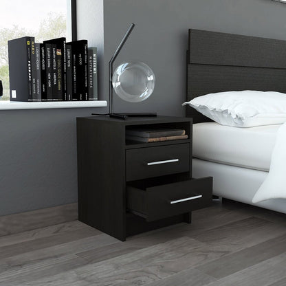 20" Wood Two Drawer Nightstand