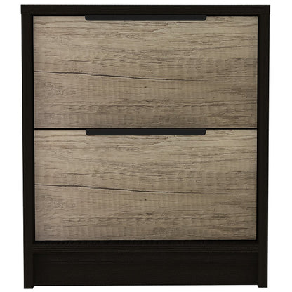 19" Wood Two Drawer Nightstand
