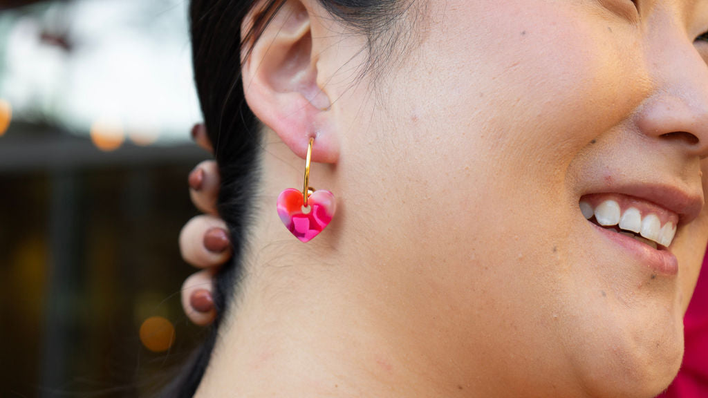 Sweetheart Hoops - Tickled Pink