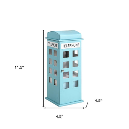 12" Burgundy And White Faux Leather Telephone Booth Jewelry Box