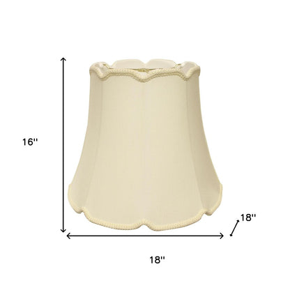 18" Ivory Empire Slanted Cylinder Scroll Edge Silk Lampshade