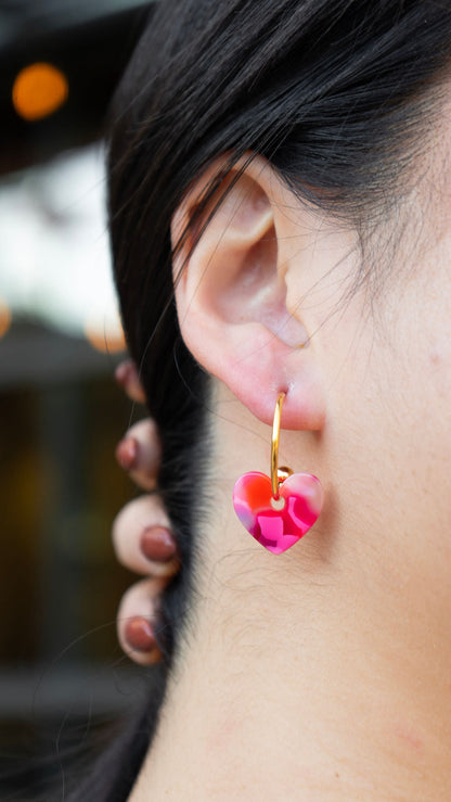 Sweetheart Hoops - Tickled Pink