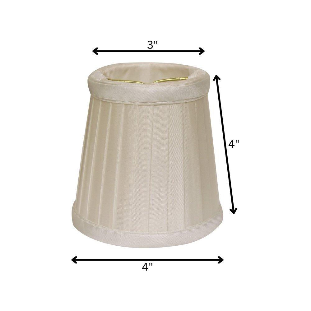 4" Slate Grey Set of 6 Slanted Pleat Chandelier Silk Lampshades