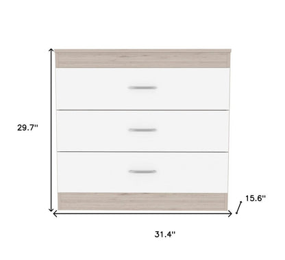 31" Black Three Drawer Dresser