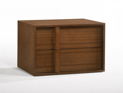 19" Solid Wood and Wood Two Drawer Nightstand