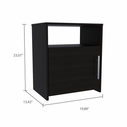 23" Black Wood Nightstand