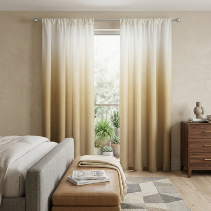 Set of Two 84"  Gold Ombre Shades Window Panels