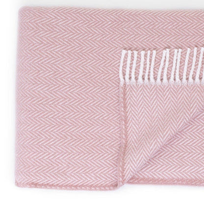 70" X 55" Gray And White Herringbone Cotton Blend Woven Throw Blanket with Tassels
