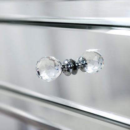 24" Stainless Steel and Mirror Nightstand
