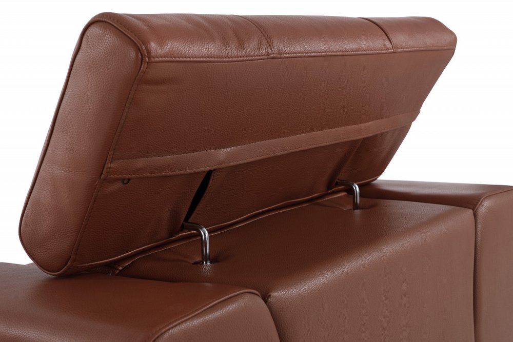 89" Light Blue Italian Leather Sofa With Chrome Legs