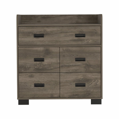 33" White Five Drawer Dresser