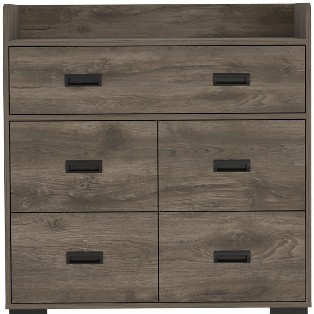 33" White Five Drawer Dresser