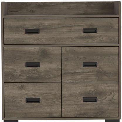 33" White Five Drawer Dresser