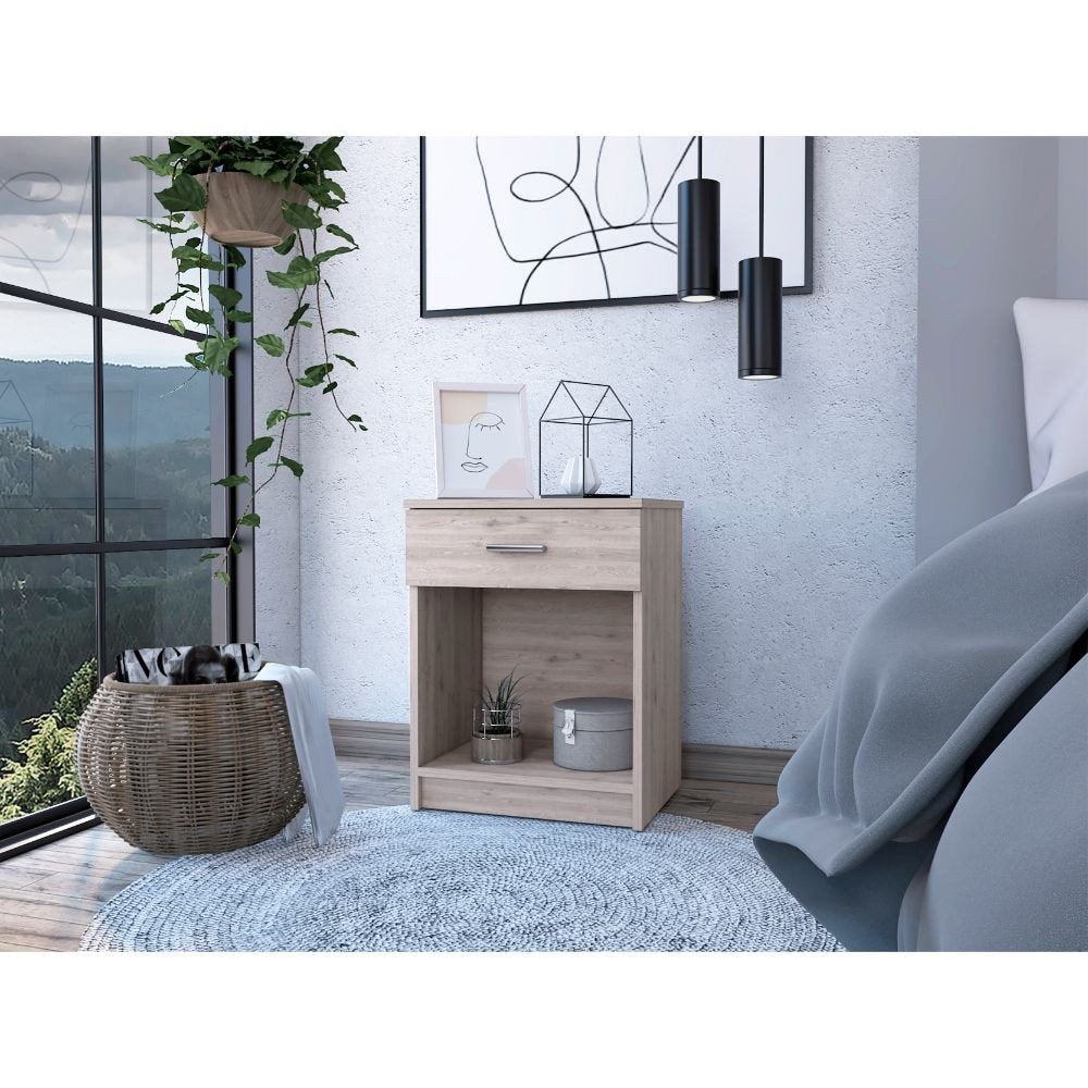 22" Wood One Drawer Nightstand