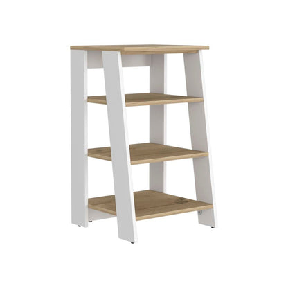 17" Oak And White Wood Freestanding Bathroom Vanity