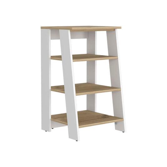 17" Oak And White Wood Freestanding Bathroom Vanity