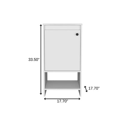 18" White Wood Freestanding Single Door Bathroom Vanity With Sink