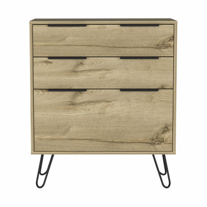 47" Brown And Black Wood Four Drawer Double Dresser