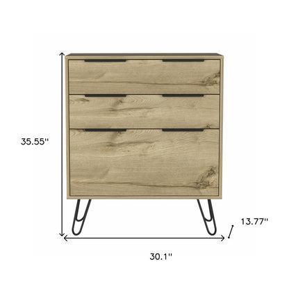 47" Brown And Black Wood Four Drawer Double Dresser