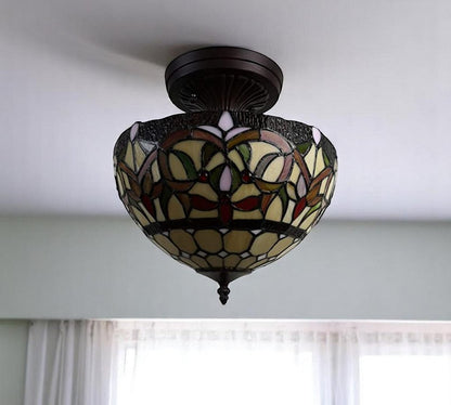 Red And White Unique Statement Two Light Glass Dimmable Chandelier With Red And White Shades