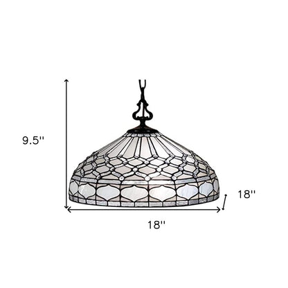 Black And White Unique Statement Two Light Glass Dimmable Chandelier With Black And White Shades