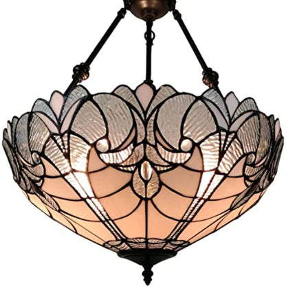 Black And White Unique Statement Two Light Glass Dimmable Chandelier With Black And White Shades