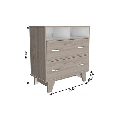32" Black Manufactured Wood Two Drawer Dresser