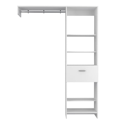 60" White Wood And Metal Closet System