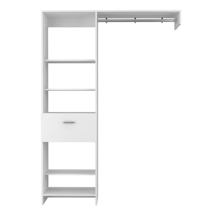 60" White Wood And Metal Closet System
