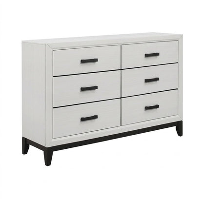 31" White Wood Five Drawer Standard Chest