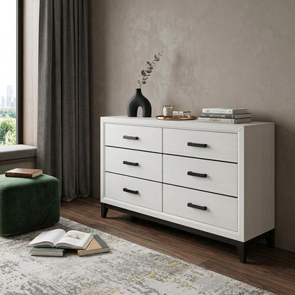 31" White Wood Five Drawer Standard Chest