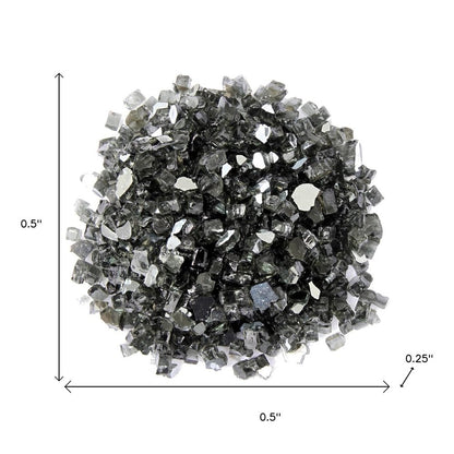 Black Round Reflective Fire Pit Glass
