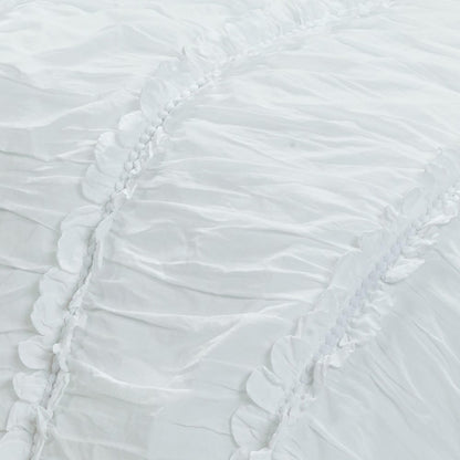 92" X 90" White Striped Cotton Quilt