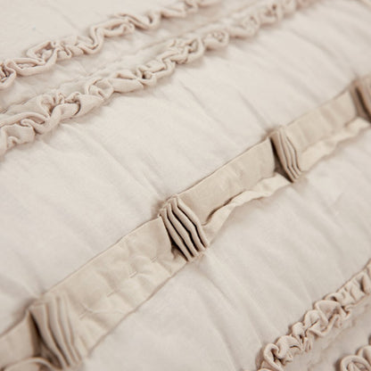 92" X 106" Natural Striped Cotton Quilt