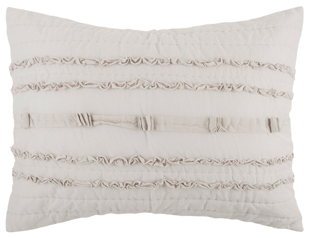 92" X 106" Natural Striped Cotton Quilt