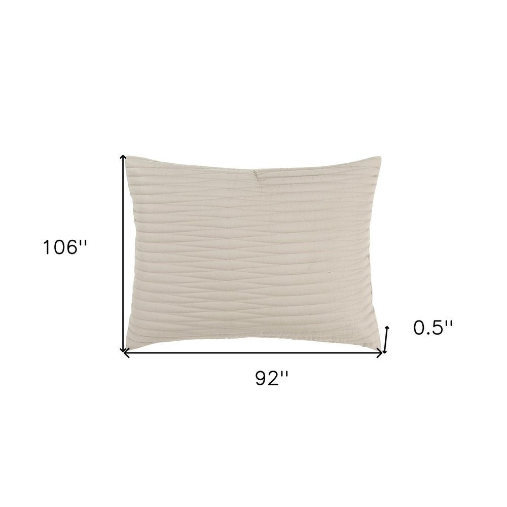 92" X 106" Natural Geometric Cotton Quilt