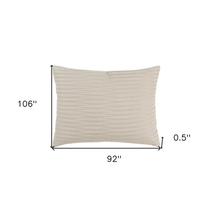 92" X 106" Natural Geometric Cotton Quilt