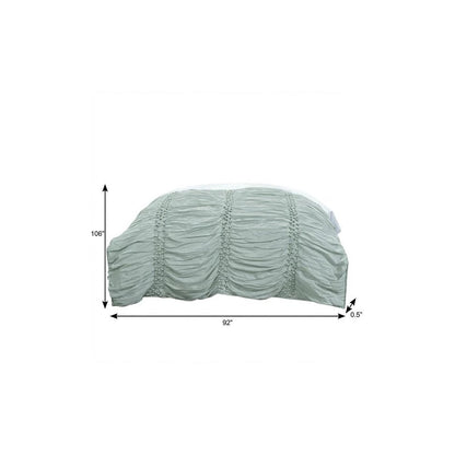 92" X 106" Blue Striped Cotton Quilt