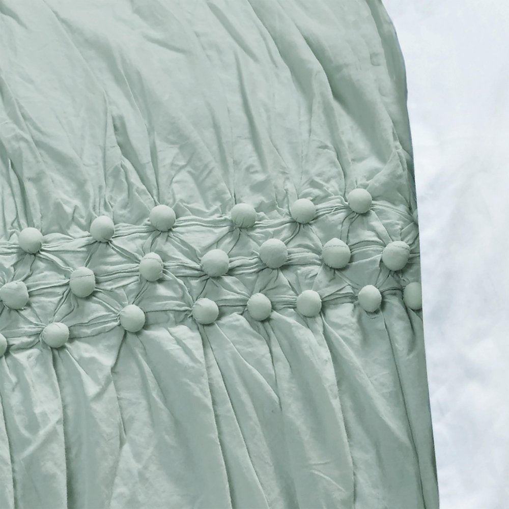 92" X 90" Blue Striped Cotton Quilt