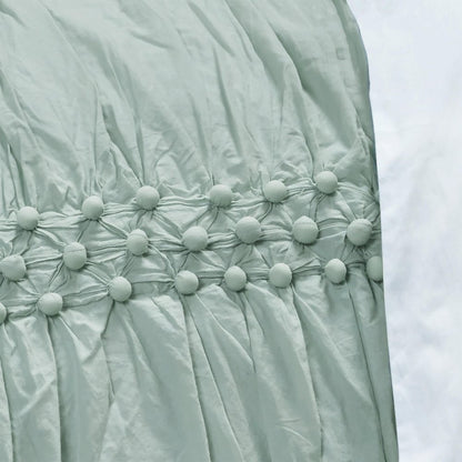92" X 90" Blue Striped Cotton Quilt