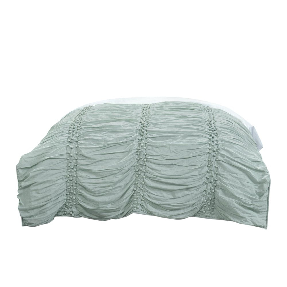 92" X 90" Blue Striped Cotton Quilt