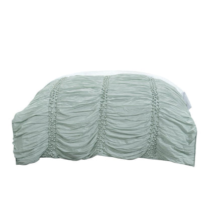 92" X 90" Blue Striped Cotton Quilt