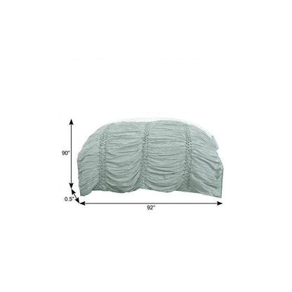 92" X 90" Blue Striped Cotton Quilt