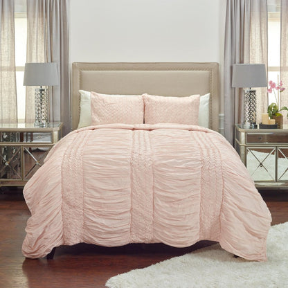 Pink Geometric Queen Quilt