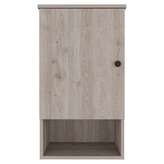 16" Light Gray Wood Floating Single Door Bathroom Vanity And Medicine Cabinet