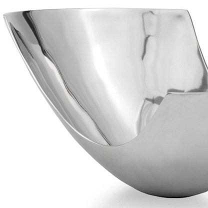 17" Silver Aluminum Modern Abstract Centerpiece Bowl