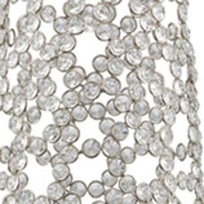 47" Silver Oval Crystal Glass Floor Vase With Faux Crystals