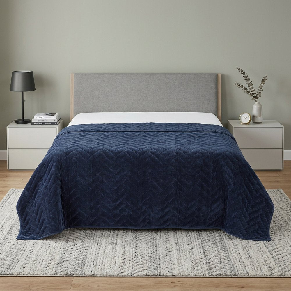 92" X 106" Indigo Cotton Quilt