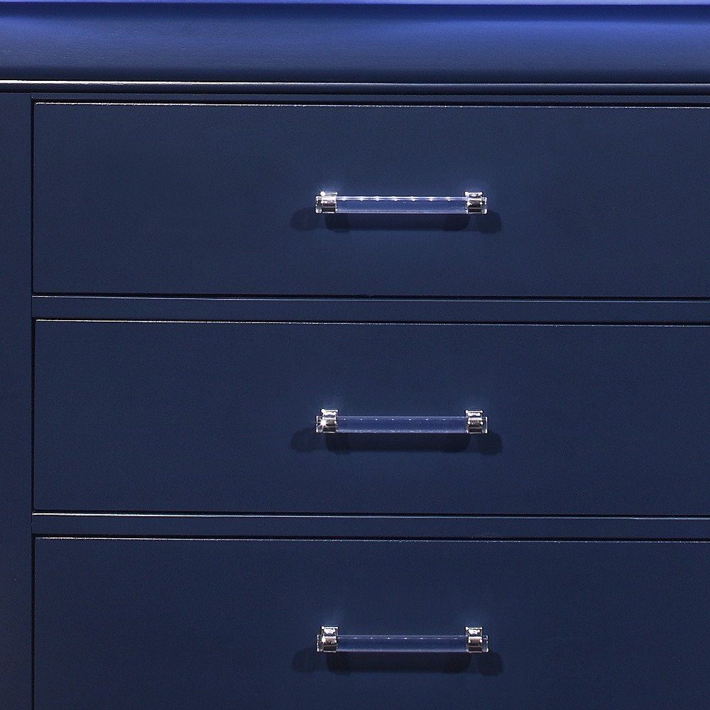 16" White Solid Wood Five Drawer Chest with LED Lighting