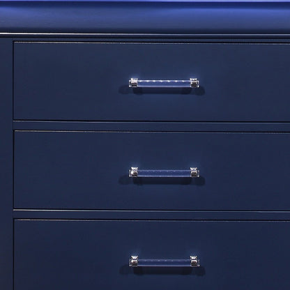 16" White Solid Wood Five Drawer Chest with LED Lighting